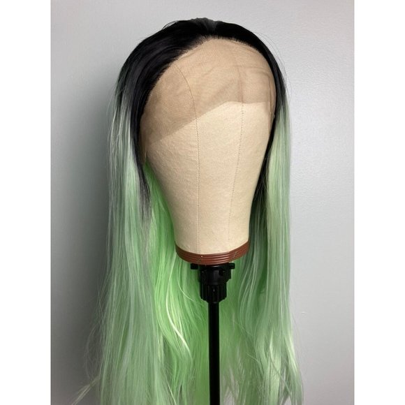 Black Rooted Green Wigs Lace Wig - Picture 6 of 10